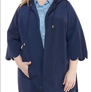 Crown and Ivy curvy rain jacket in rich Navy